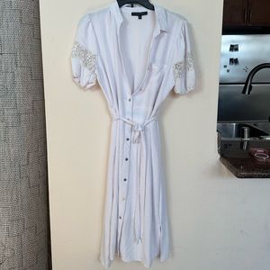 Adrienne Vittadini White Button Down Dress